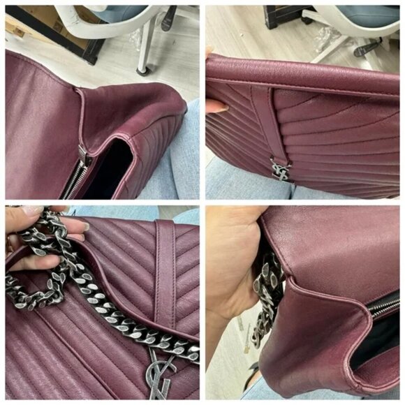 100%  Authentic Yves Saint Laurent Large Matelasse Shoulder Bag - Picture 10 of 16